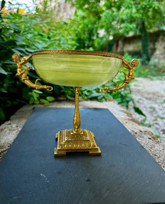 19e-eeuwse onyx en bronzen fruitschaal – Schalen, Art Nouveau (photo 5 of 6)