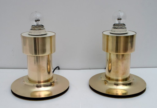 Pair of Mid-century Modern Italian Brass Table Lamps, 1960s