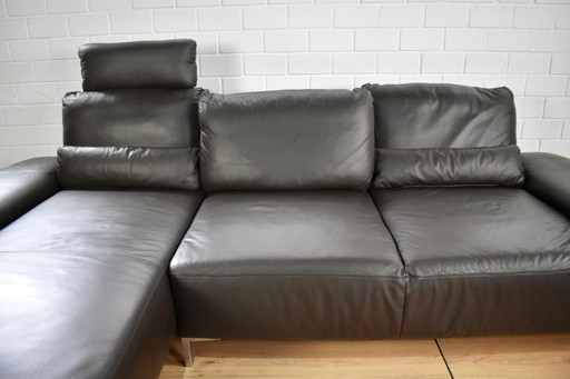 Ledersofa mit Sitztiefenverstellung / Ledersofa Echtleder hochwertig Ledercouch Verstellbar modern Lederecksofa Ecke neuwertig L