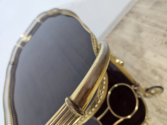 Image 1 of Chariot de bar luxueux, Maison Jansen, style Hollywood Regency, France, années 1950/70