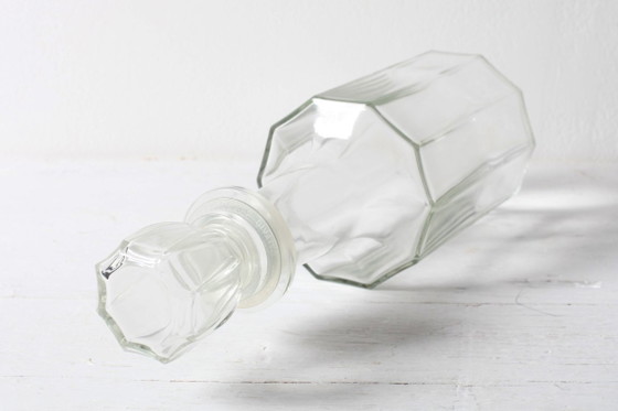 Vintage Italiaanse karaf van helder glas / Gemerkt met “O.R. brevettato” / Patentontwerp uit het midden van (photo 4 of 13)