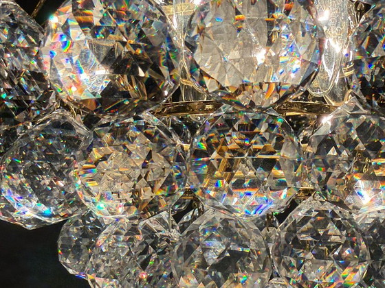 Image 1 of Lámpara de techo/araña con pantallas de cristal de Ernst Palme, Hollywood Regency, Alemania, década de 1960