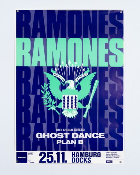 Image 1 of Concert des Ramones à Hambourg – 1989 – Affiche de concert vintage originale – Punk Rock – 84,1 x 59,4 cm A1