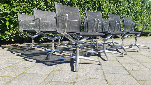 6x UNA sedia da ufficio di design ICF maglia nera a rete