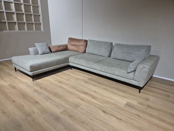 Image 1 of Montel Hampton - Corner sofa - Gray - Cognac - Fabric - Design