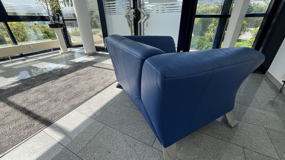 Image 1 of Sedia lounge design Rolf Benz tipo 322 bassa in pelle blu