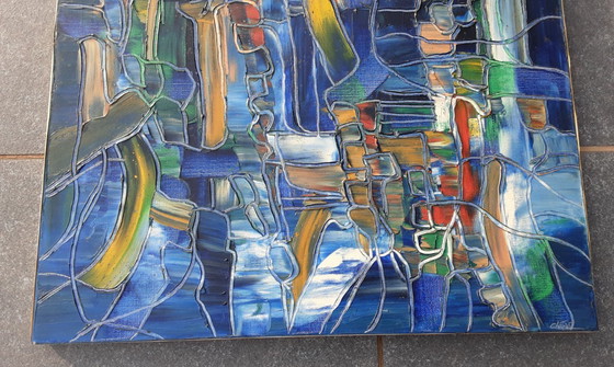 Image 1 of Dipinto La città blu, 2007, Bruno Cantais, 81 x 65 cm, certificato.