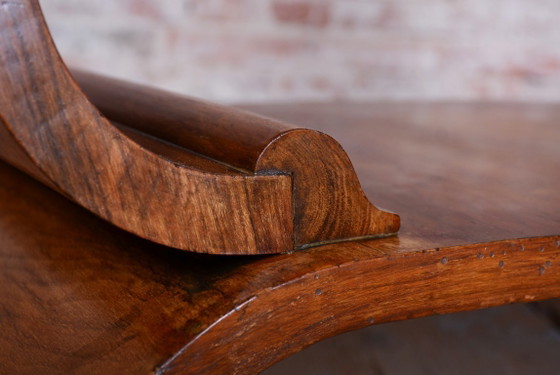 Restored Art Deco Side Table, Walnut, Revived Polish, France, 1920s – Metal, Wood (photo 9 of 15)