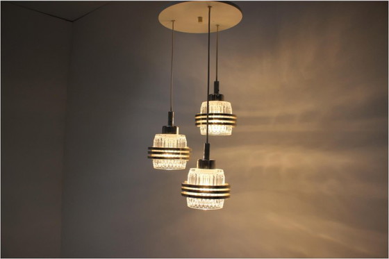 Image 1 of Mid Century Moderne Cascade Kroonluchter Pokrok Žilina, Tsjecho-Slowakije, 1970