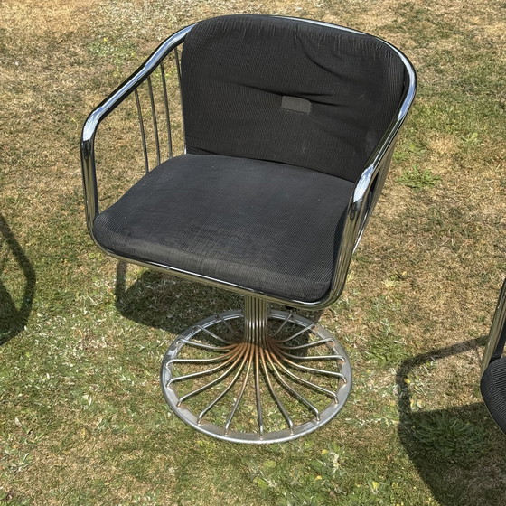 Image 1 of Rima Italy Zes vintage chromen stoelen uit de jaren 70 | Gastone Rinaldi-stijl | Mid-century modern | Space Age-design