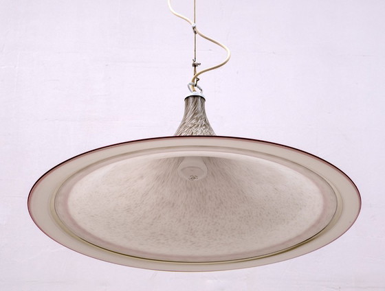 Image 1 of Lustre italien moderne du Mid Century Hat en verre de Murano, 1970
