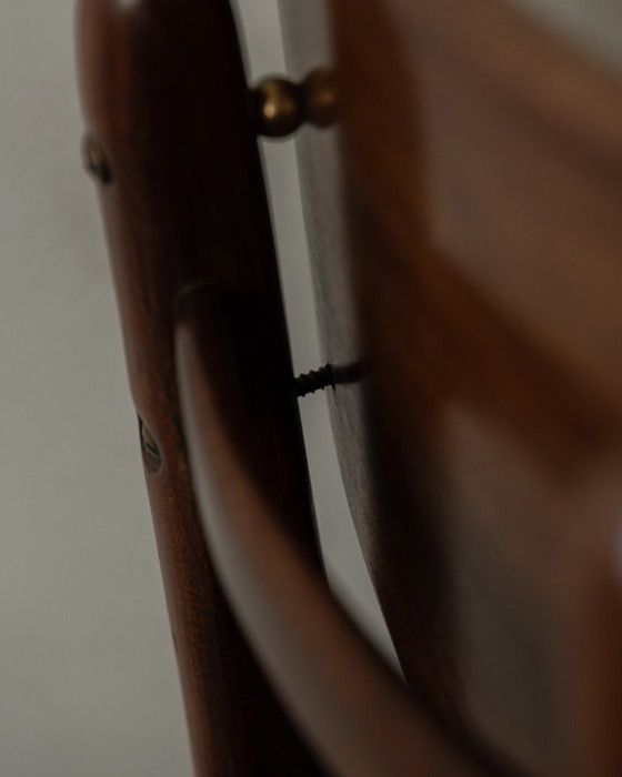 Image 1 of Vintage Dining Chairs by Louis van Teeffelen for AWA (Set of 6) | Reupholstered in Black Skai | Dutch Mid-Century | 1960s