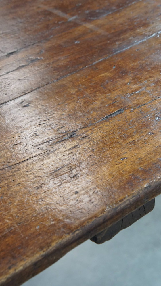 Image 1 of Mesa de comedor antigua XXL de madera de álamo del siglo XVIII