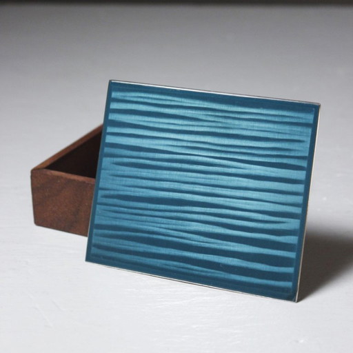 Teak and enameled metal box, designed by Strek Grete Prytz Kittelsen Greåker, Norway