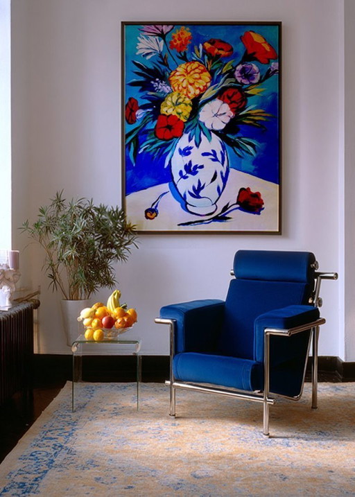 Acrylic painting by the artist E. García "Flores de campo" 100x70 cm