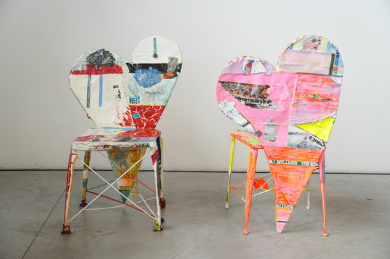 Image 1 of Set di 6 sedie Pop Art firmate da Guido Coletti (1995, firmate nel 2013)