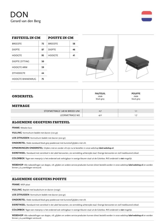 Image 1 of 2x Gerard vd Berg “Don” stoelen