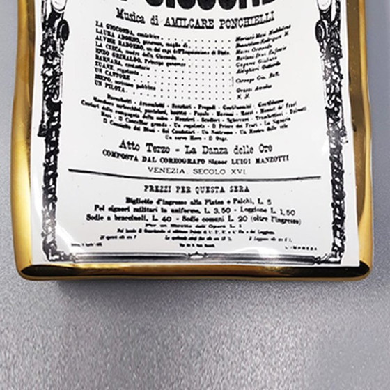 Image 1 of Vide-poche des années 1960 en porcelaine "La Gioconda" par Piero Fornasetti. Fabriqué en Italie