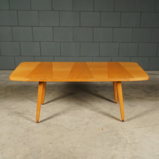 Tavolino da caffè vintage in noce – regolabile – anni '70