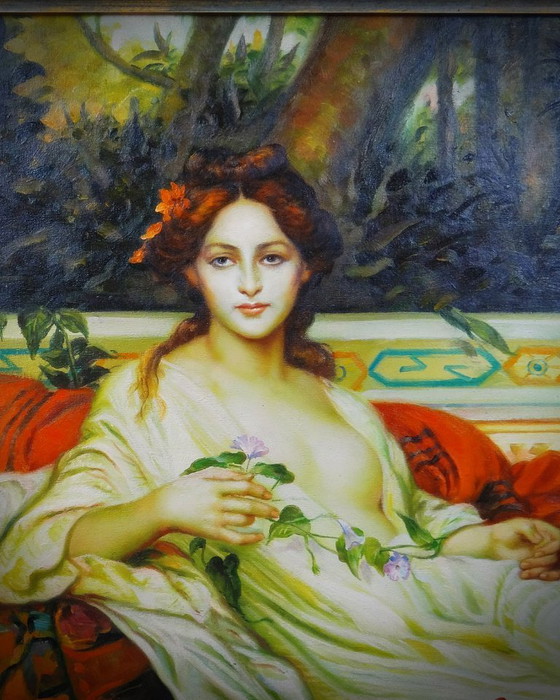 Image 1 of Ritratto olio su tela ispirato all'Albaydé di Cabanel firmato Darmont 78x68