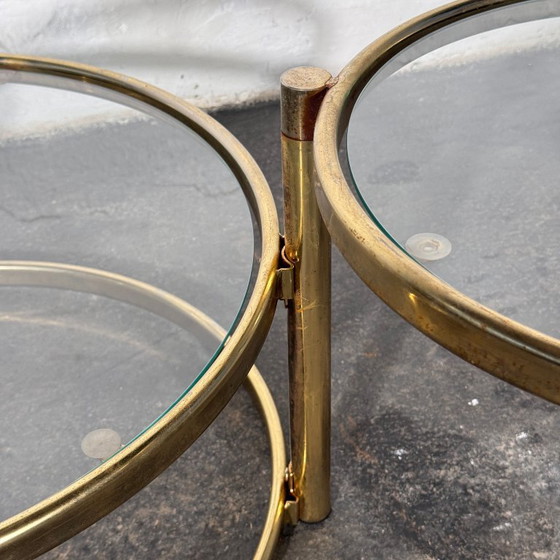 Milo Baughman messing salontafel, jaren 60 – Nachtkastjes, Glass, Brass (photo 8 of 8)