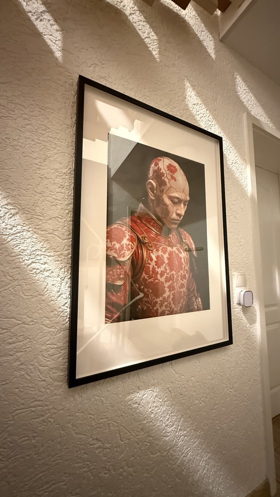 Image 1 of Kintsugi Samurai Murale rosso di Rotan Hunt