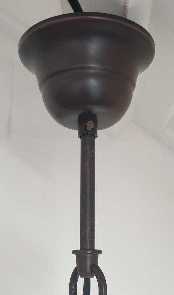 Image 1 of Large (40cm) Tiffany / stained glass grape pendant lamp
