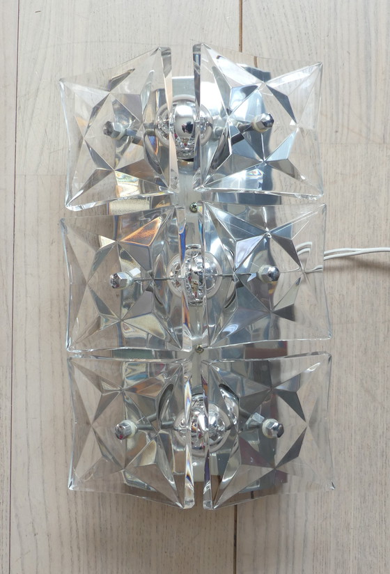 Image 1 of Lámpara de pared Kinkeldey Space Age con 6 cristales UK1aEb