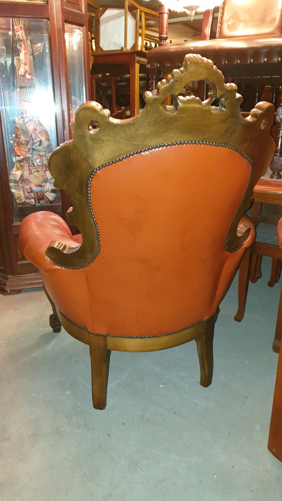 Image 1 of Italienischer Barock-Sessel aus Leder