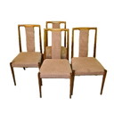 4 Vintage Teakhouten Eetkamerstoelen, jaren 60