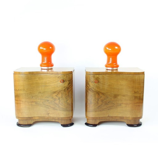 Art Deco Bedside Tables By Jindřich Halabala For Up Závody, 1930s