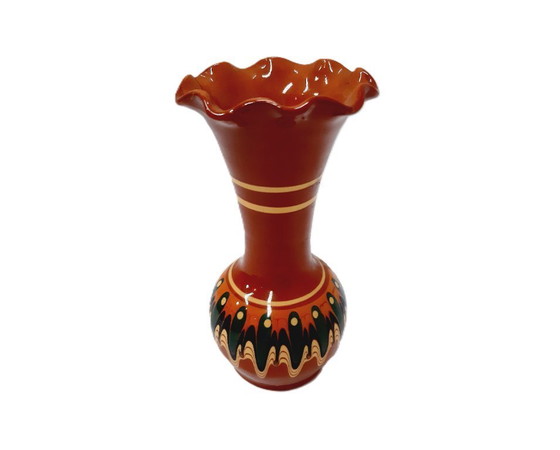 Image 1 of Vaso vintage smaltato a goccia, marrone chiaro