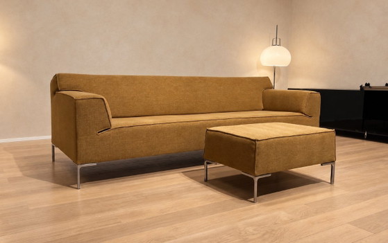 RÉCEMMENT REMBOURRÉ Design on Stock Bloq Canapé 4 places + GARANTIE, Canapés 3 places, Autre, Métal, Jaune (photo 4 sur 11)