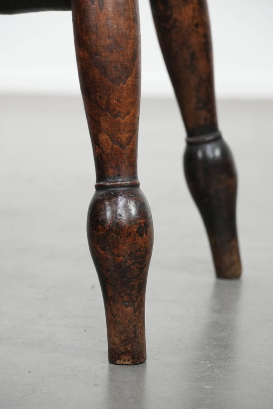 Image 1 of Antiek Engels Windsor krukje uit de 18e eeuw