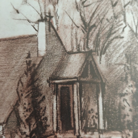 Image 1 of Laurens Janda pastel drawing – framed Belgian artwork