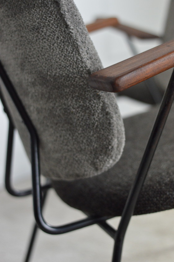 Image 1 of Set of 2 Reupholstered Armchairs by Gijs Van Der Sluis