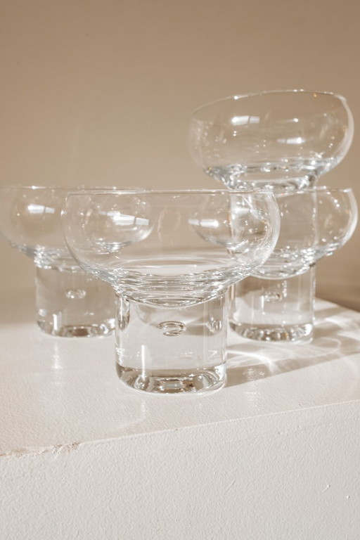 Vintage italienische Cocktailgläser mit Luftblasen im Fuß