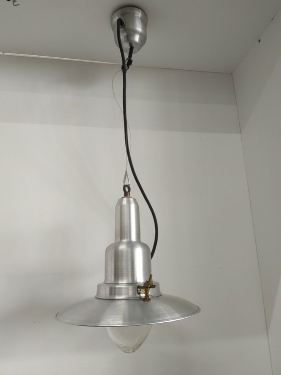 Image 1 of Set of unique and rare 'small' vintage Ucello fisherman's lamps ceiling lamp