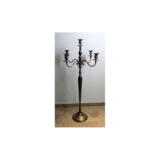 Image 1 of Vintage candelabra on foot in silver plated bronze