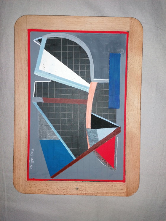 Image 1 of Original creation on slate, signed Magnelli