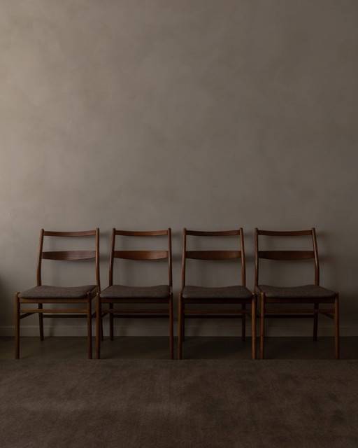 Set of 4 Yngve Ekström ‘Minett’ teak dining chairs for Troeds, Sweden, 1960s