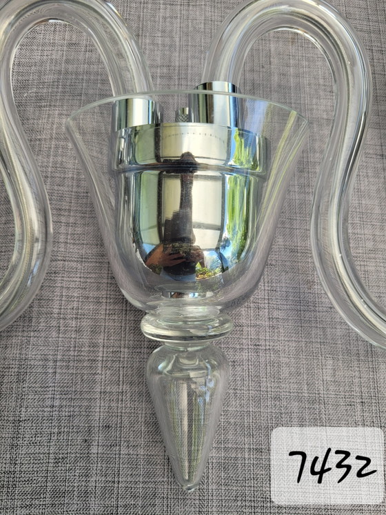 Image 1 of 4 original De Majo wall lamps, Murano, signed Italy