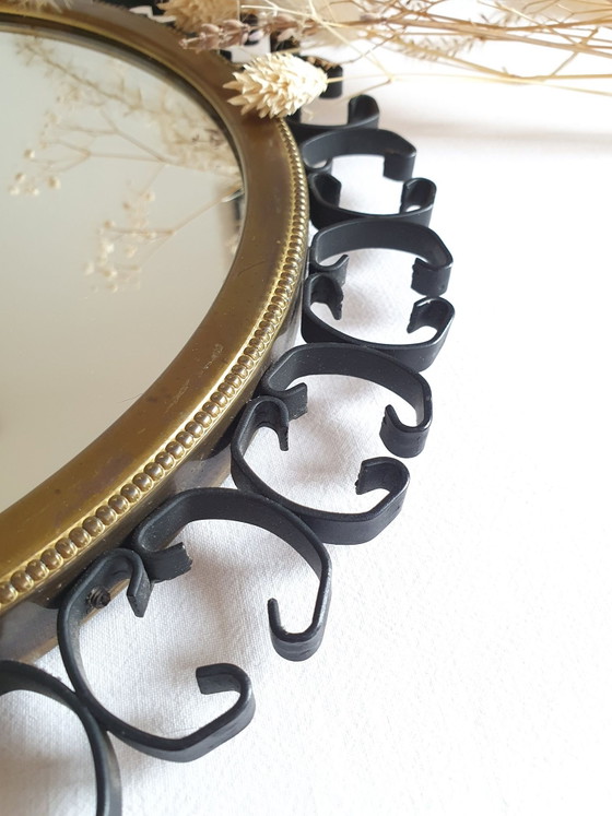 Miroir rosace vintage années 60 – vintage français, Métal, Laiton (photo 5 of 5)