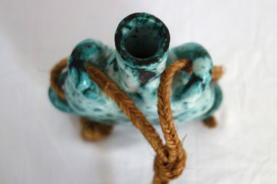 Image 1 of Fiaschetta in ceramica Fat Lava arte popolare Francia anni '50