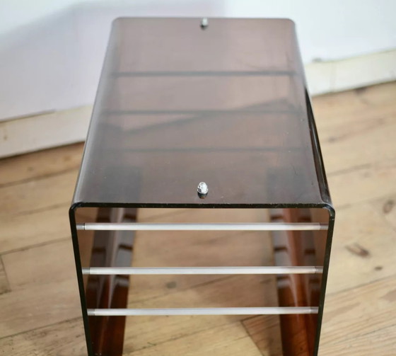 Image 1 of Gerookt plexiglas 70s salontafel