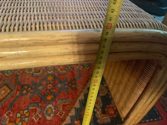 Image 1 of Grande table basse vintage en roseau courbé, style cascade, années 1970