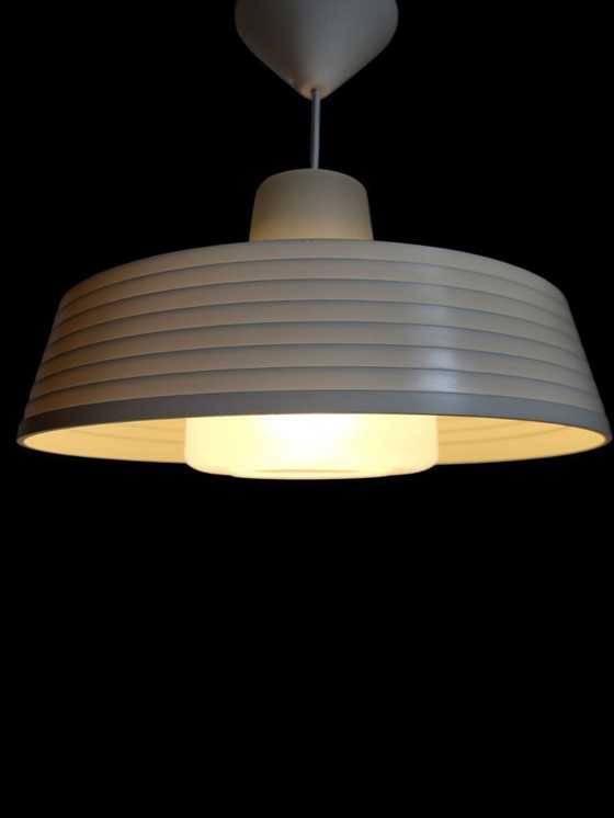 Image 1 of Lampada a sospensione dell'era spaziale Rotaflex, forma a ufo in plastica parzialmente pressata, anni '60