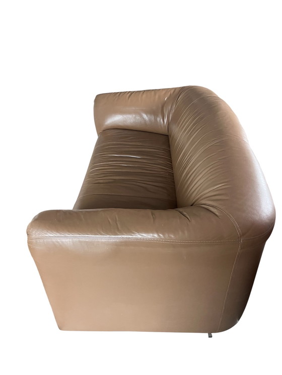 Image 1 of Bankstel Leolux Mink, 2-zits y 3-zits, luz bruin leer