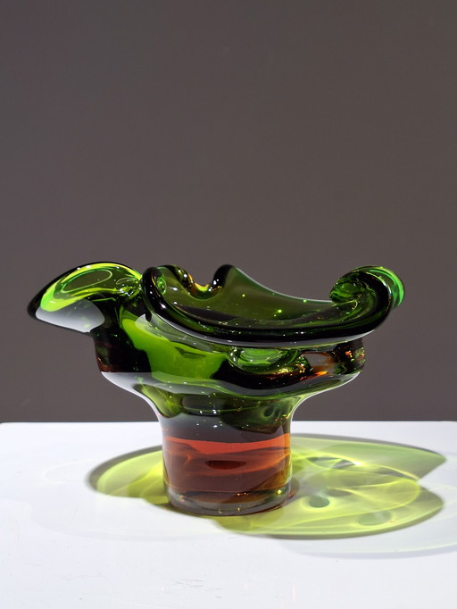 Vintage Glass Bowl By F.Zemek Years 1960s