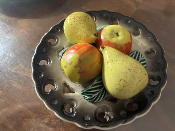 Image 1 of Vintage assiette Barbotine en ajourée